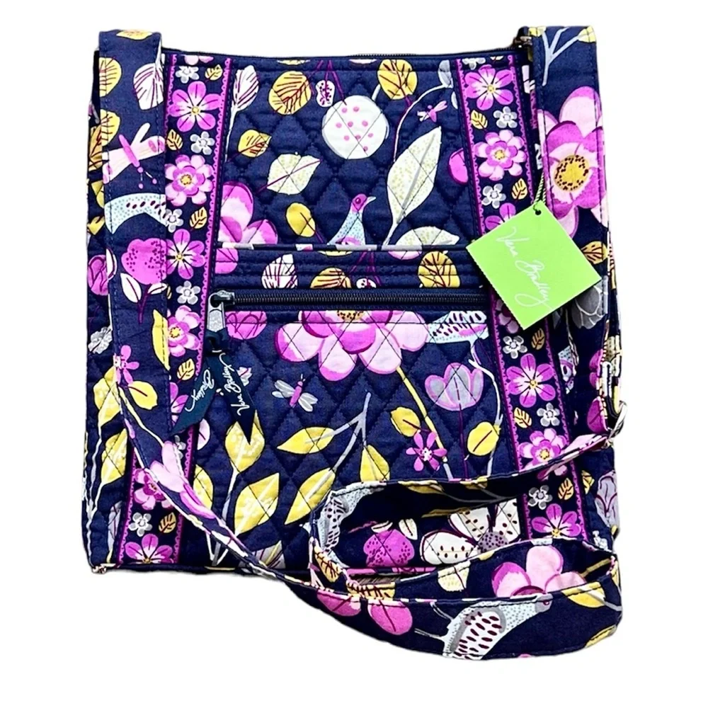 - Vera Bradley Nightingale Floral Purple Crossbody Purse! NEW!